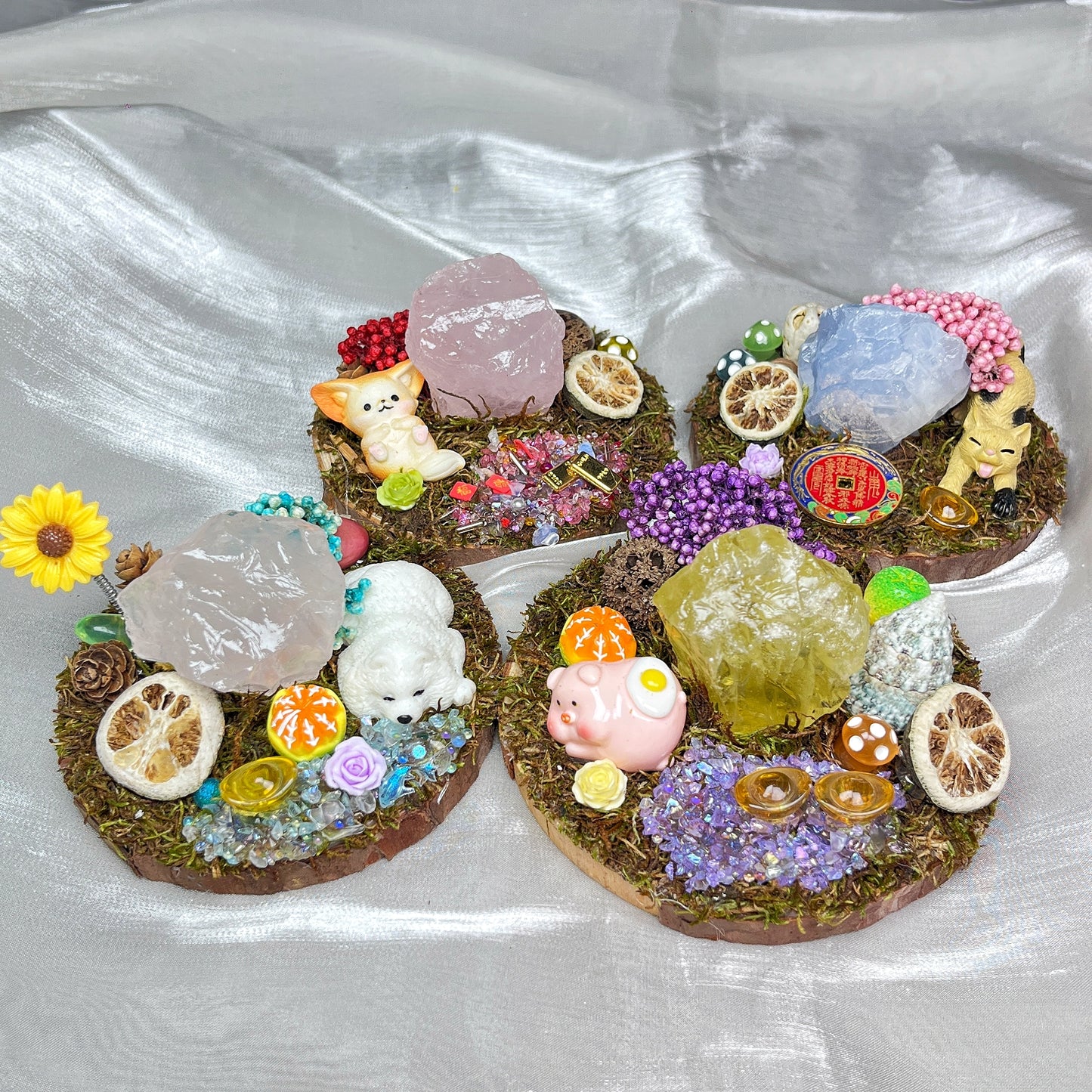 Natural Crystal Micro Landscape Ornament Heal ing Gemstone Home Decor
