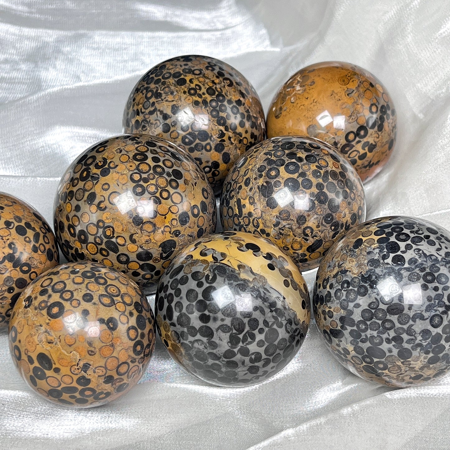 Natural Black Panther Pattern Stone Ball Heal ing Gemstone Home Decor