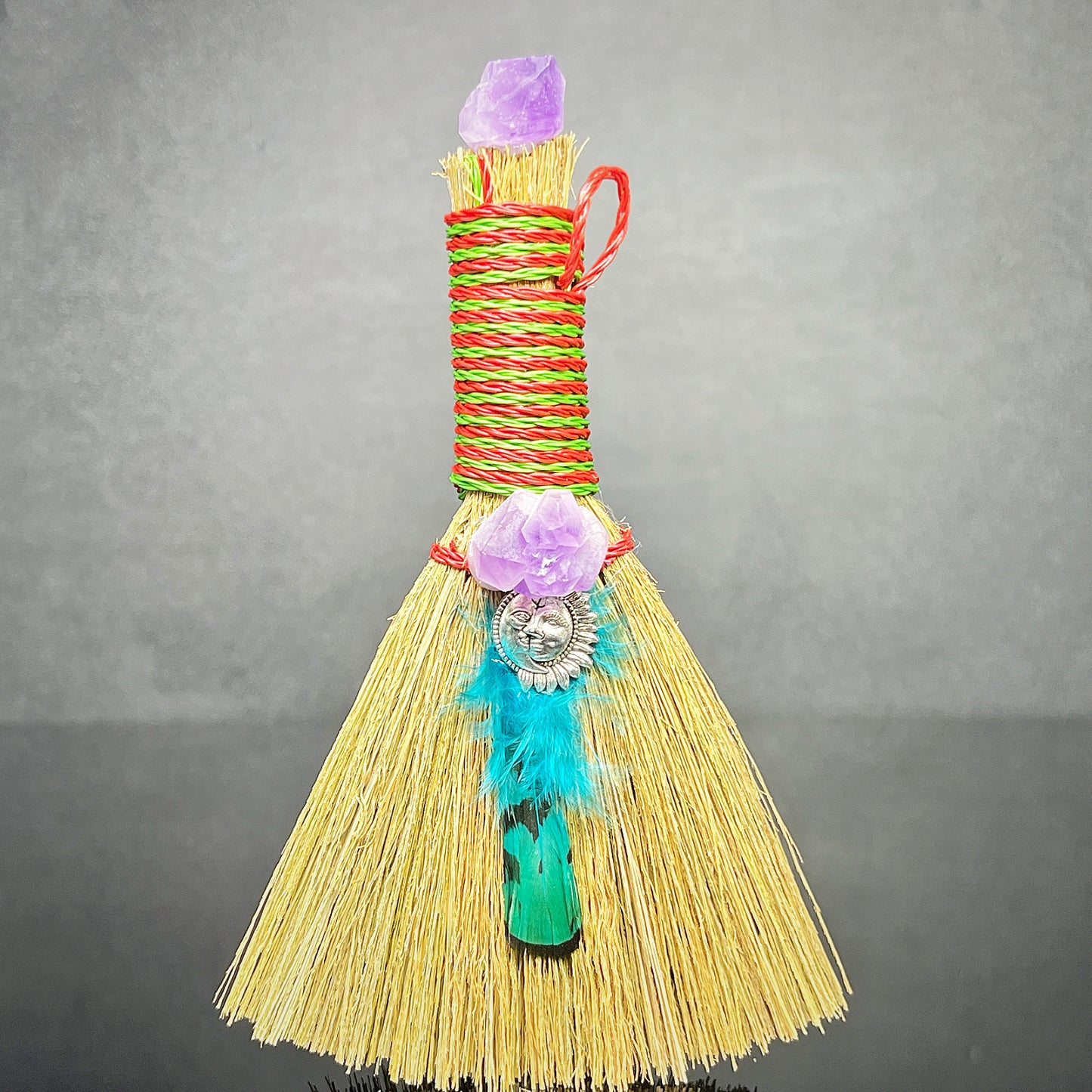 Natural Amethyst broom Heal ing Gemstone Home Decor