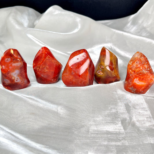 Natural Red agate carved torch Heal ing Gemstone Home Decor