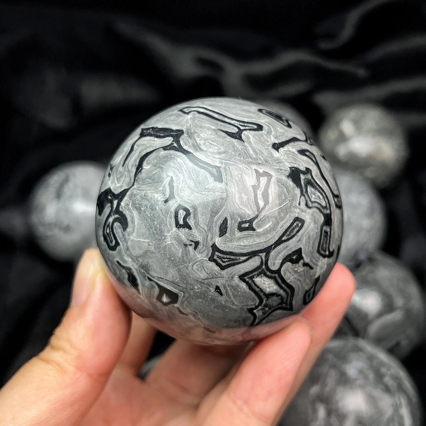 Natural Picasso Ball Heal ing Gemstone Home Decor
