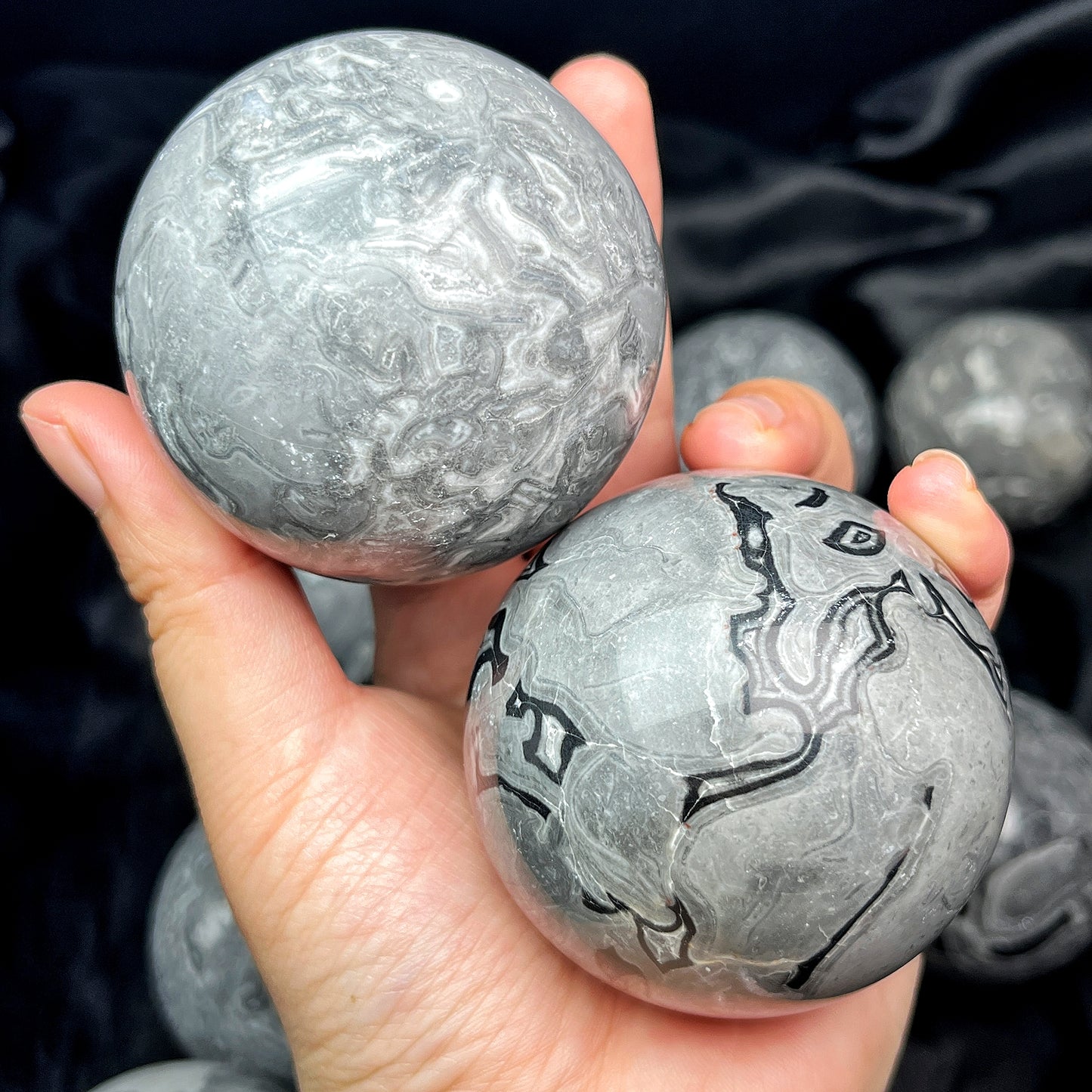 Natural Picasso Ball Heal ing Gemstone Home Decor