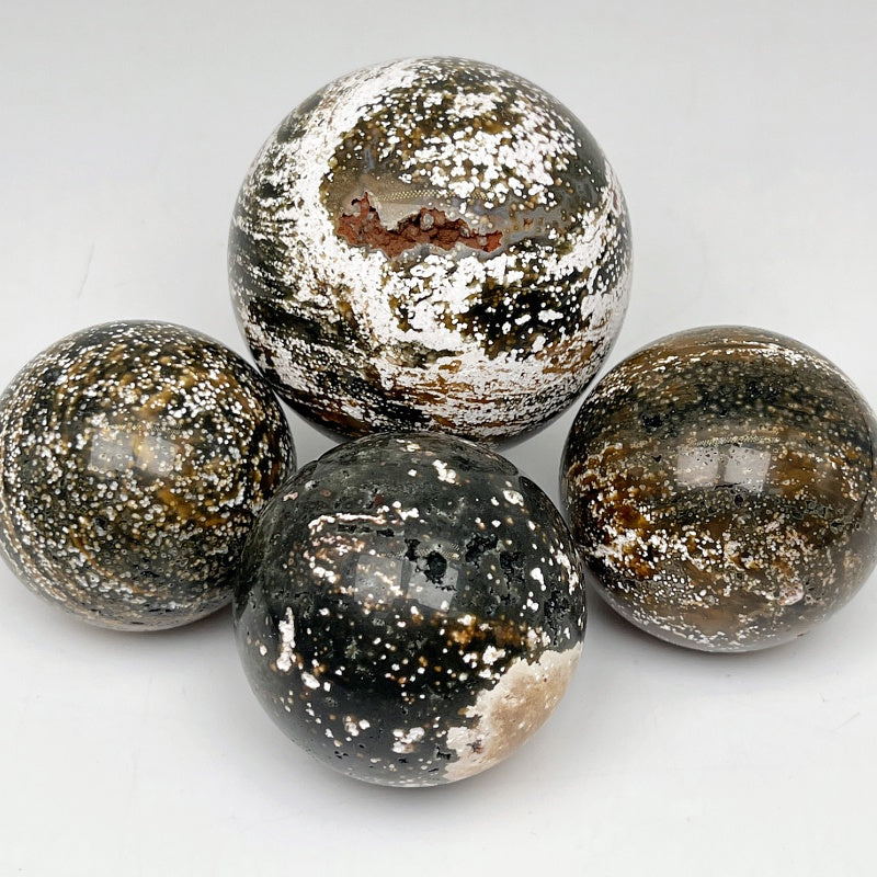 Natural Ocean Jasper Sphere Heal ing Gemstone Home Decor