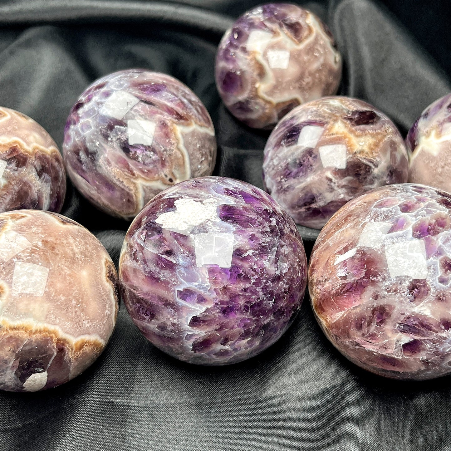 Natural Kaleidoscope amethyst ball Heal ing Gemstone Home Decor