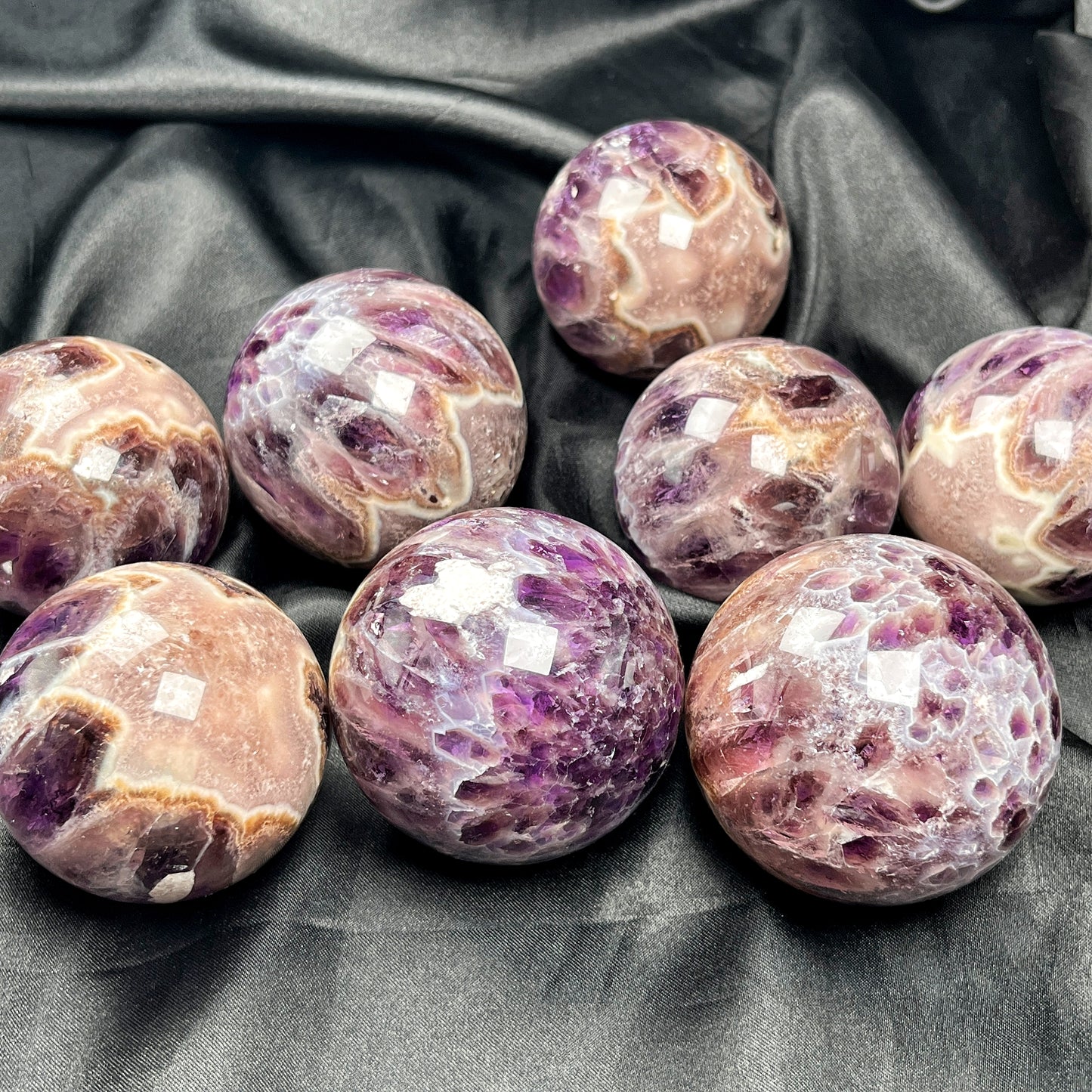 Natural Kaleidoscope amethyst ball Heal ing Gemstone Home Decor