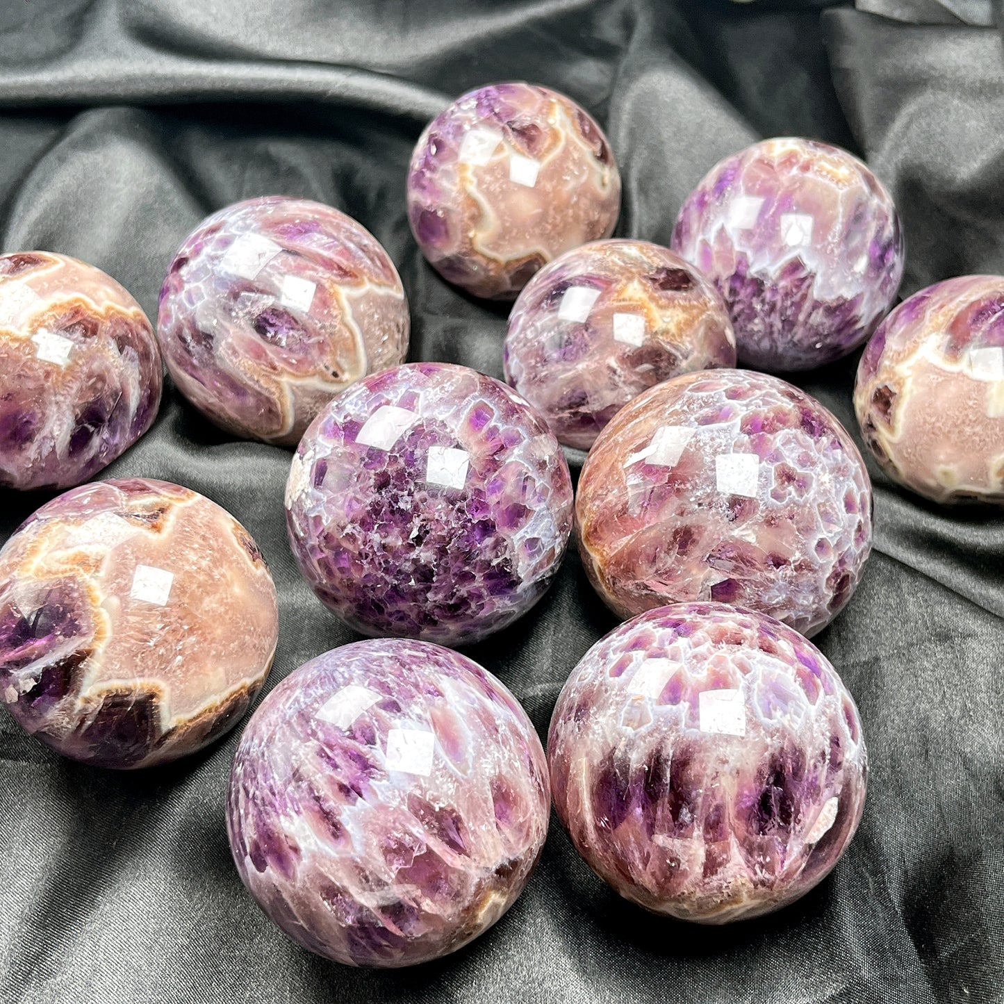 Natural Kaleidoscope amethyst ball Heal ing Gemstone Home Decor