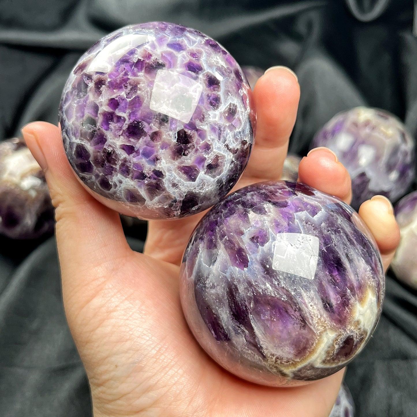 Natural Kaleidoscope amethyst ball Heal ing Gemstone Home Decor