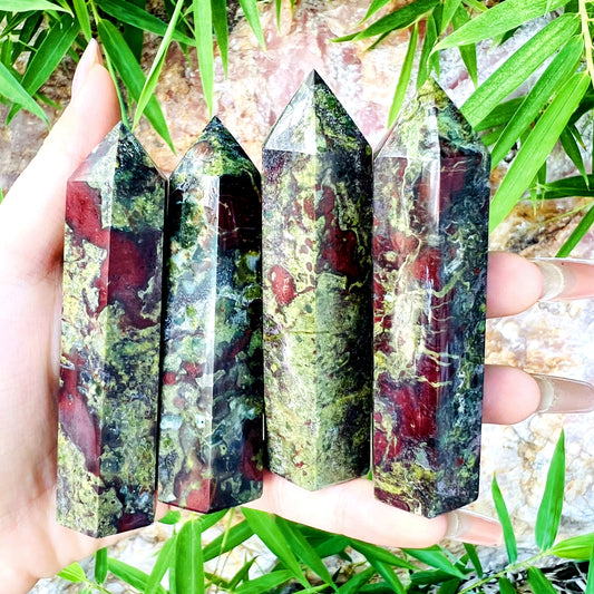 Natural Brazilian Bloodstone Single Pointed Column Heal ing Gemstone Home Decor