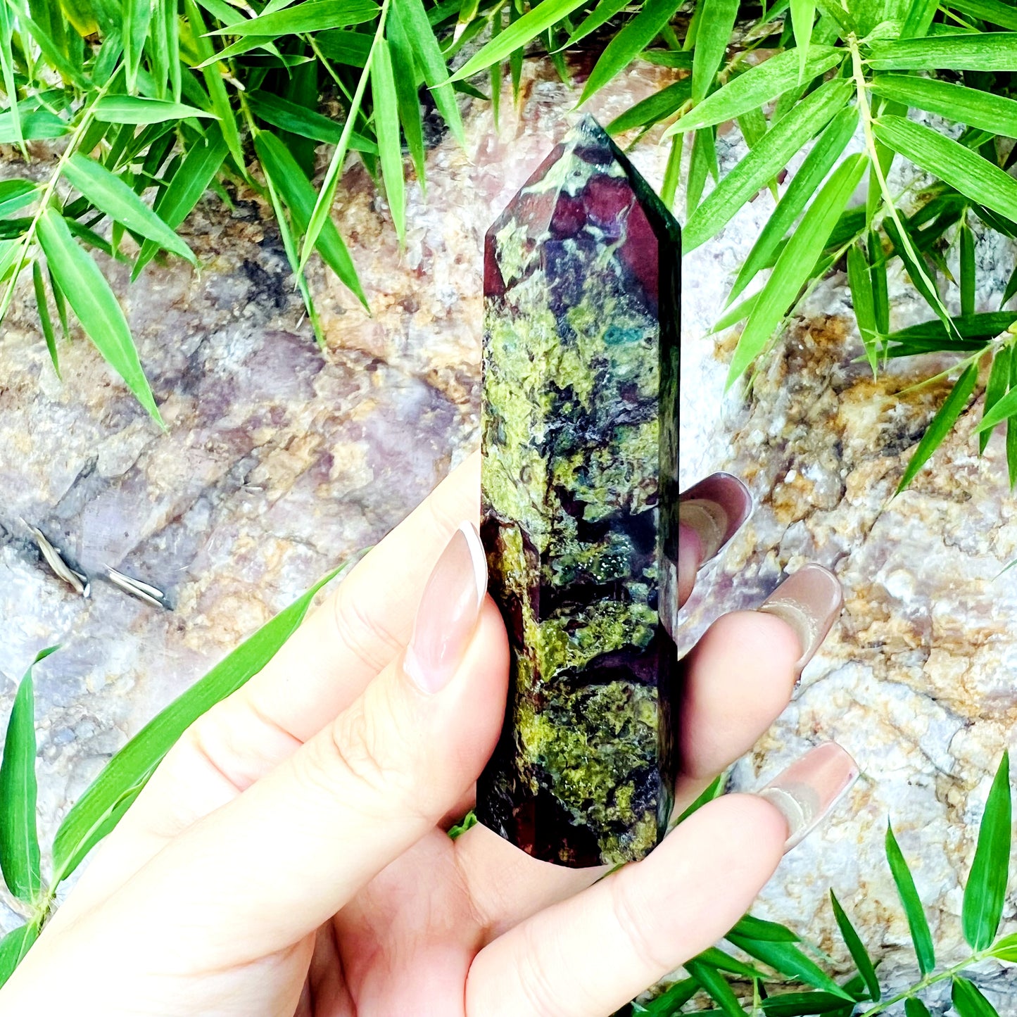 Natural Brazilian Bloodstone Single Pointed Column Heal ing Gemstone Home Decor