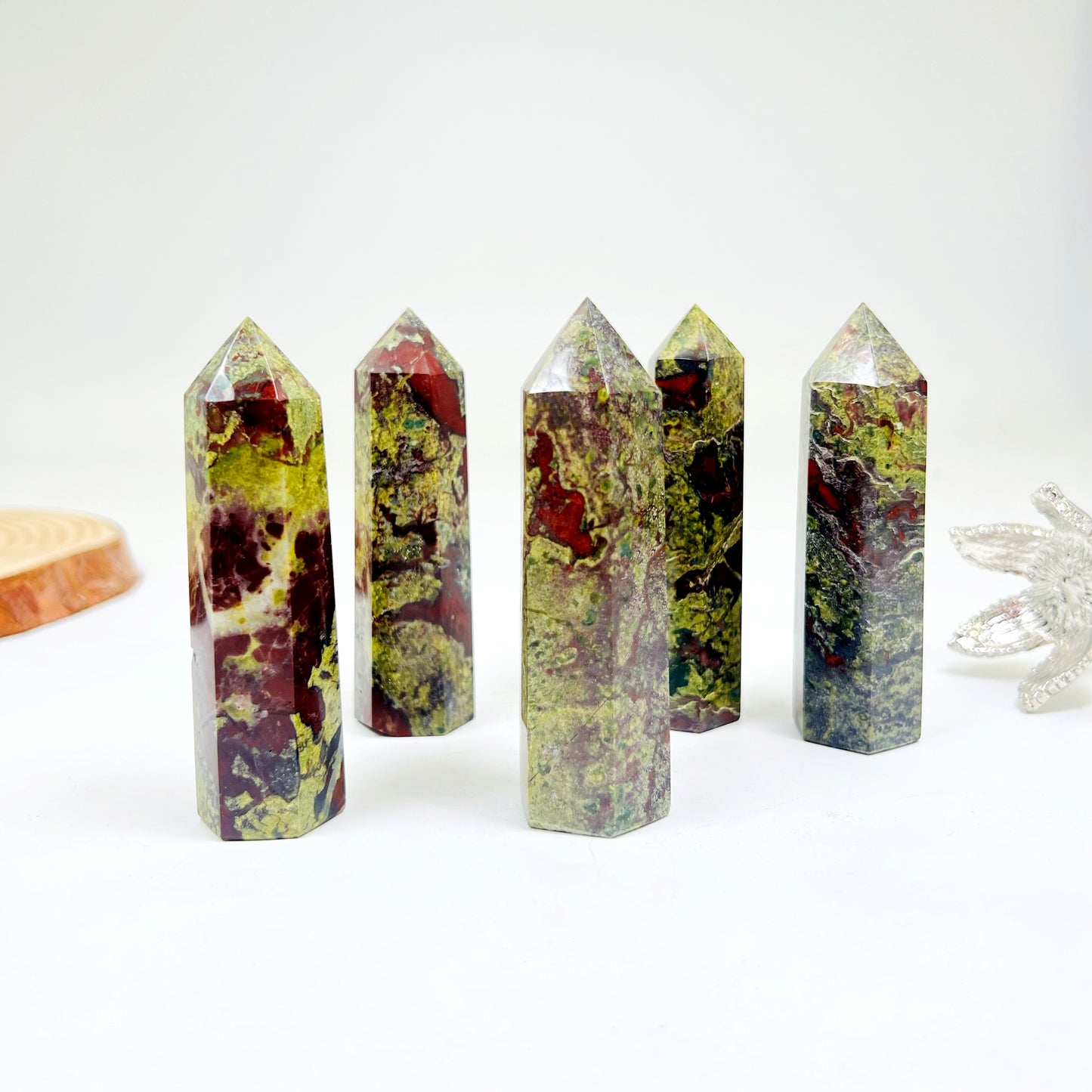 Natural Brazilian Bloodstone Single Pointed Column Heal ing Gemstone Home Decor