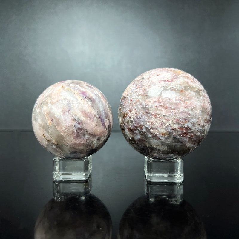 Natural Pink lithium glow ball Heal ing Gemstone Home Decor