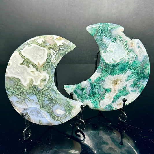 Natural Water grass agate moon Heal ing Gemstone Home Decor