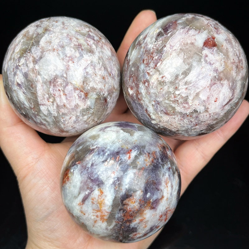 Natural Pink lithium glow ball Heal ing Gemstone Home Decor