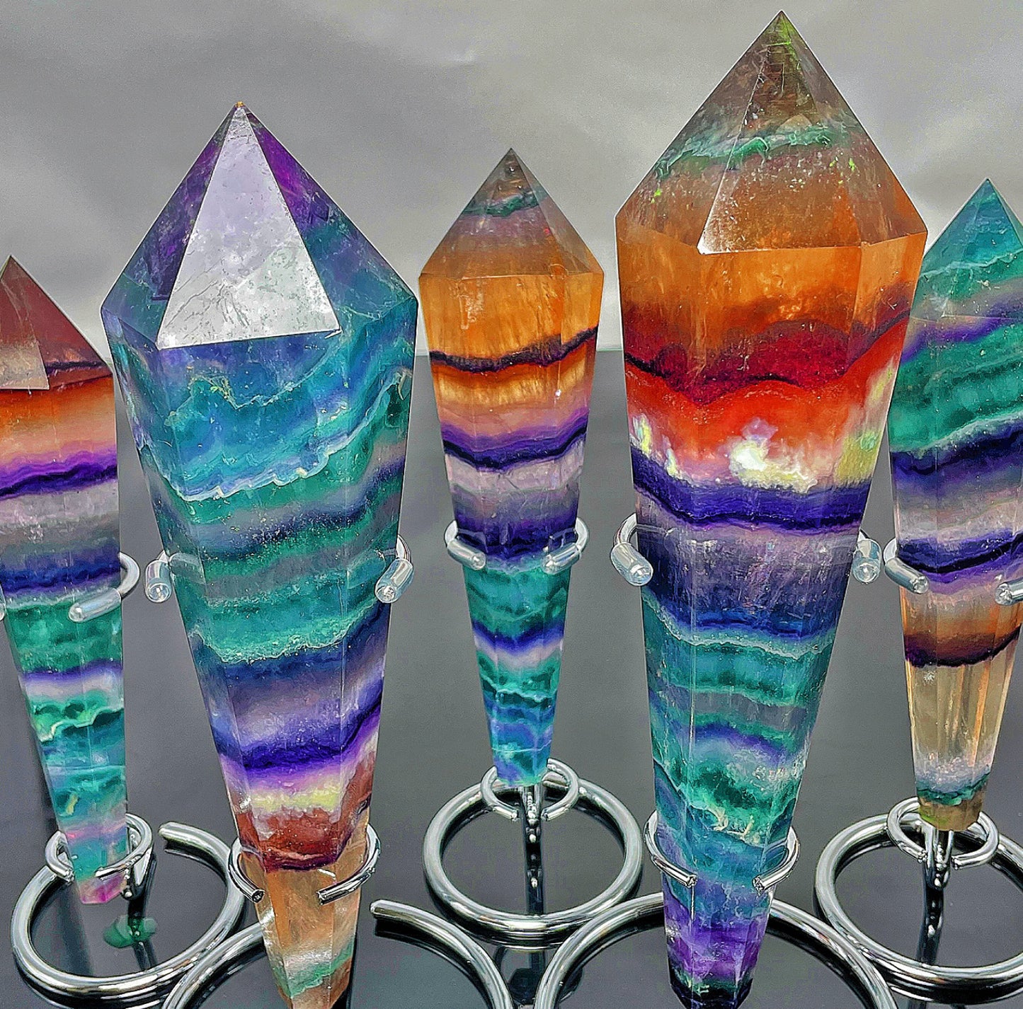 colorful fluorite wand