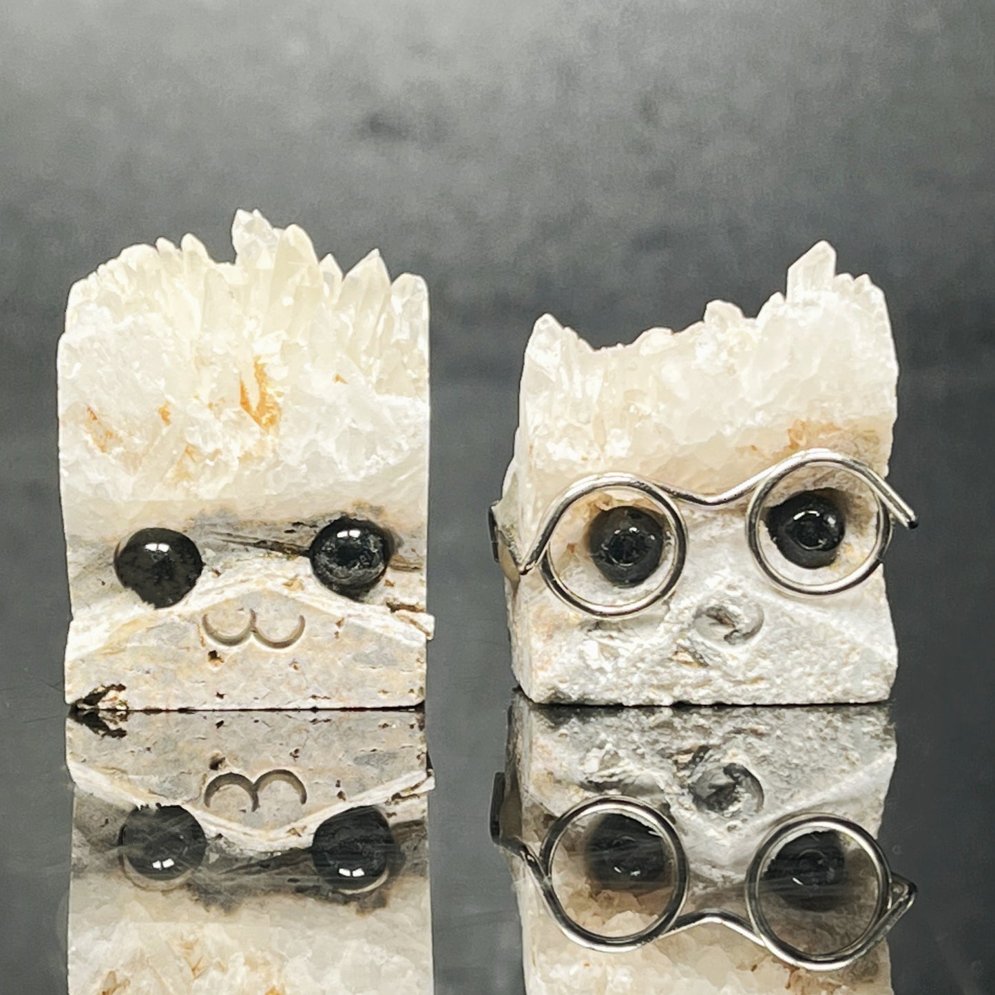 Natural Crystal cluster hedgehog carving piece Heal ing Gemstone Home Decor