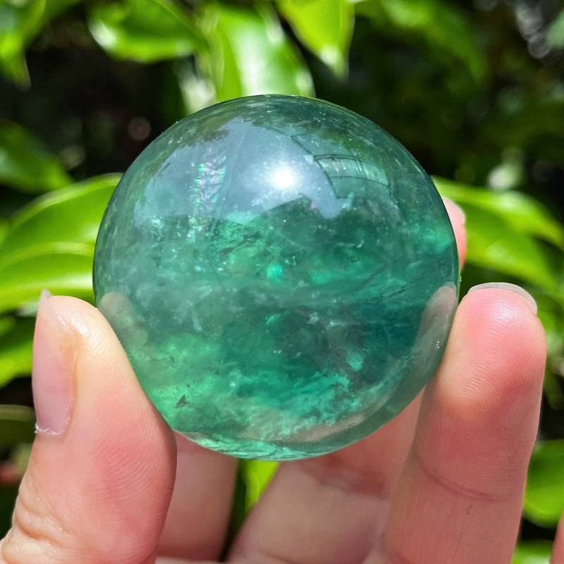 Natural Blue green firefly stone ball Heal ing Gemstone Home Decor