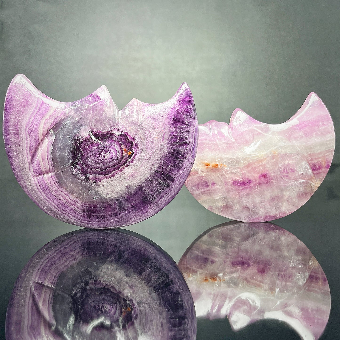 Natural Fluorite Moon Face Heal ing Gemstone Home Decor