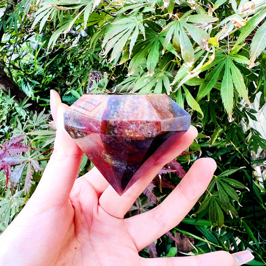 Natural Ocean Water Grass Agate Carving Diamond Heal ing Gemstone Home Decor