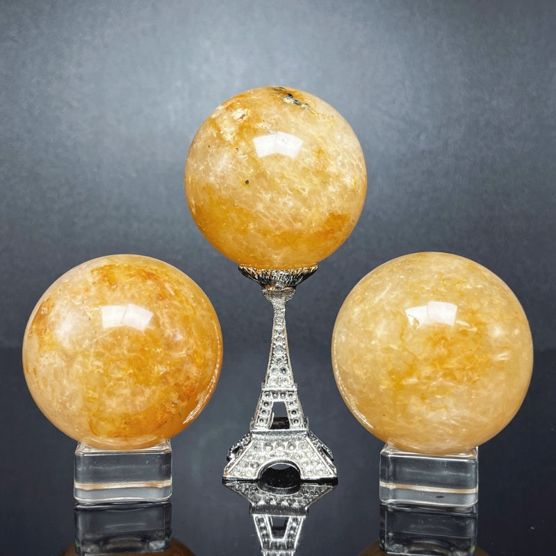 Natural Yellow gum flower ball Heal ing Gemstone Home Decor