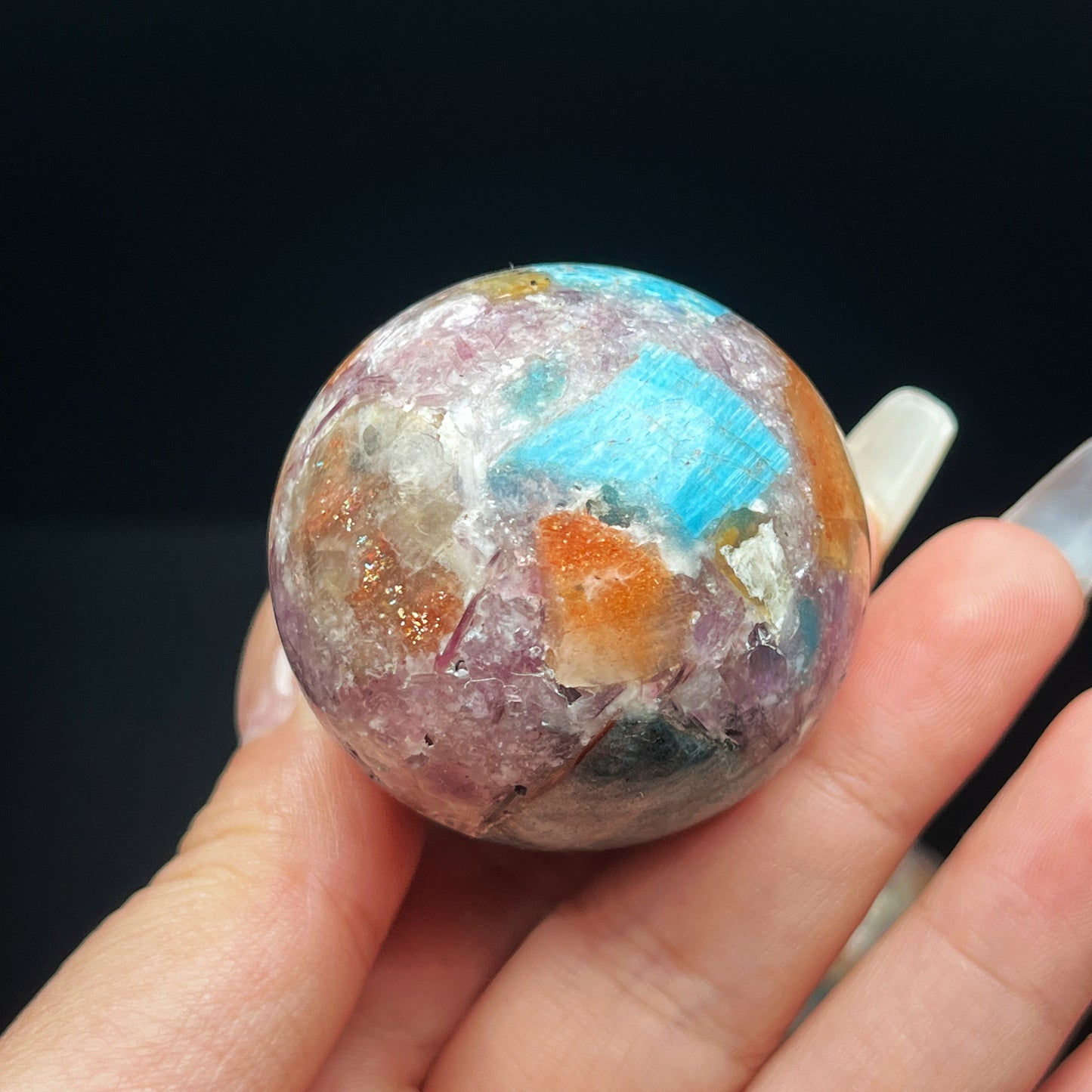 Natural Solar phosphorus glow symbiotic sphere Heal ing Gemstone Home Decor