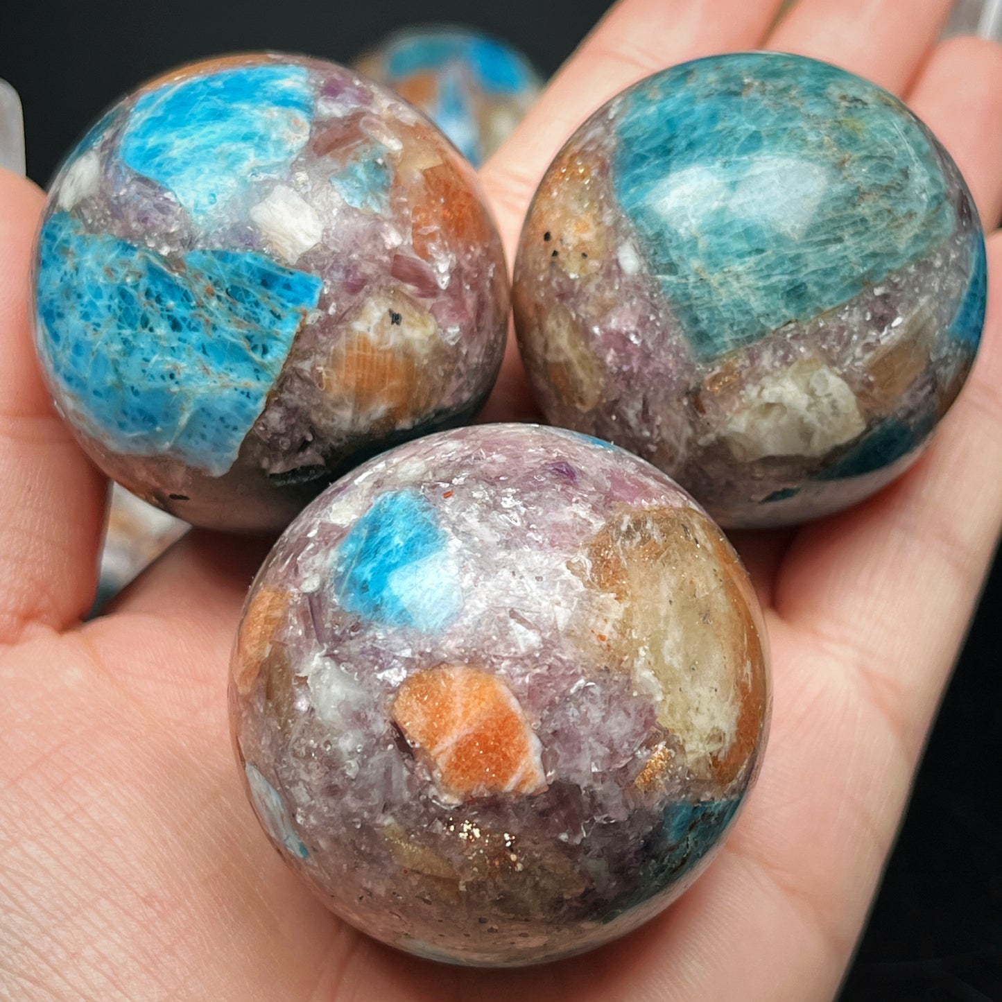 Natural Solar phosphorus glow symbiotic sphere Heal ing Gemstone Home Decor