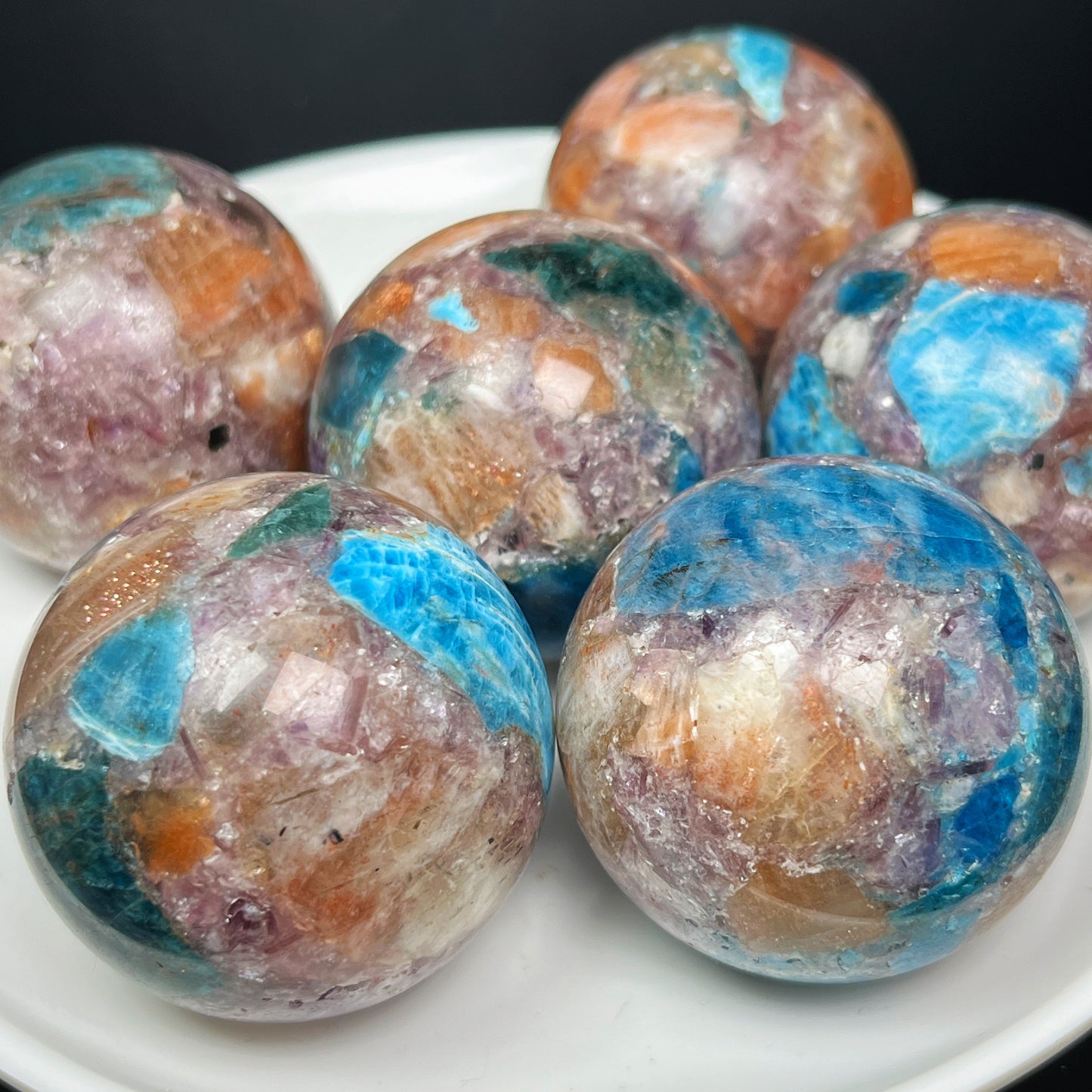 Natural Solar phosphorus glow symbiotic sphere Heal ing Gemstone Home Decor