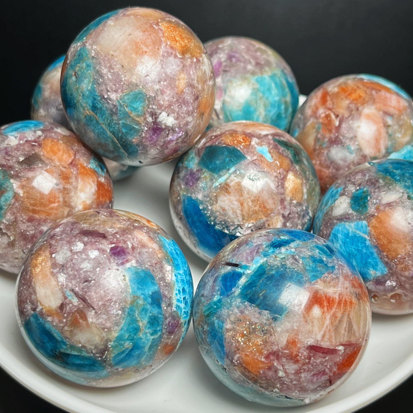 Natural Solar phosphorus glow symbiotic sphere Heal ing Gemstone Home Decor