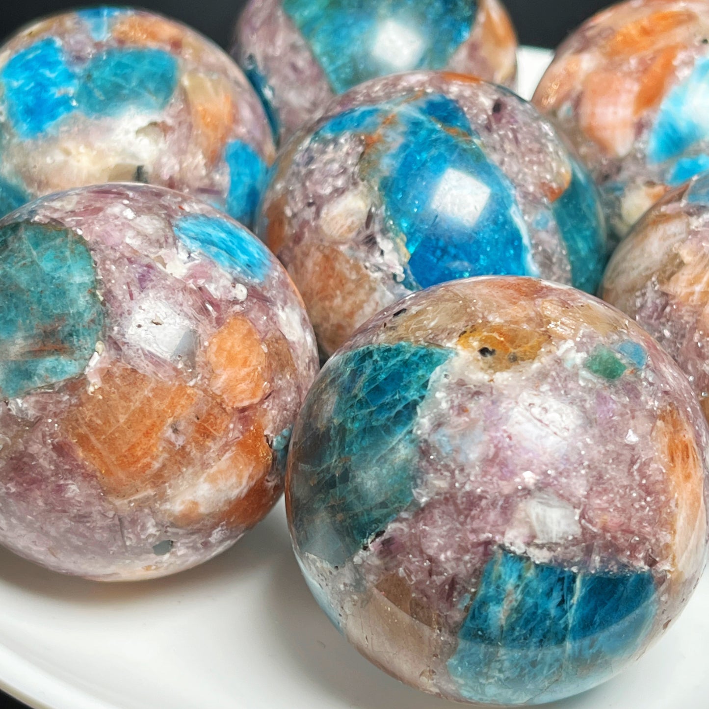Natural Solar phosphorus glow symbiotic sphere Heal ing Gemstone Home Decor