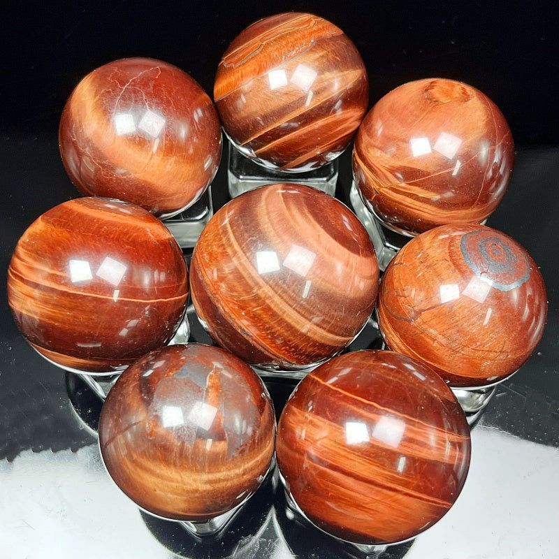 Natural Red Tiger Eye Stone Ball Heal ing Gemstone Home Decor