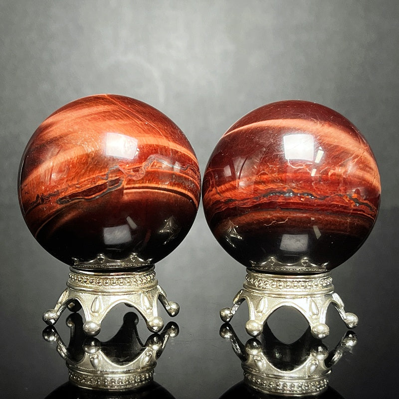 Natural Red Tiger Eye Stone Ball Heal ing Gemstone Home Decor
