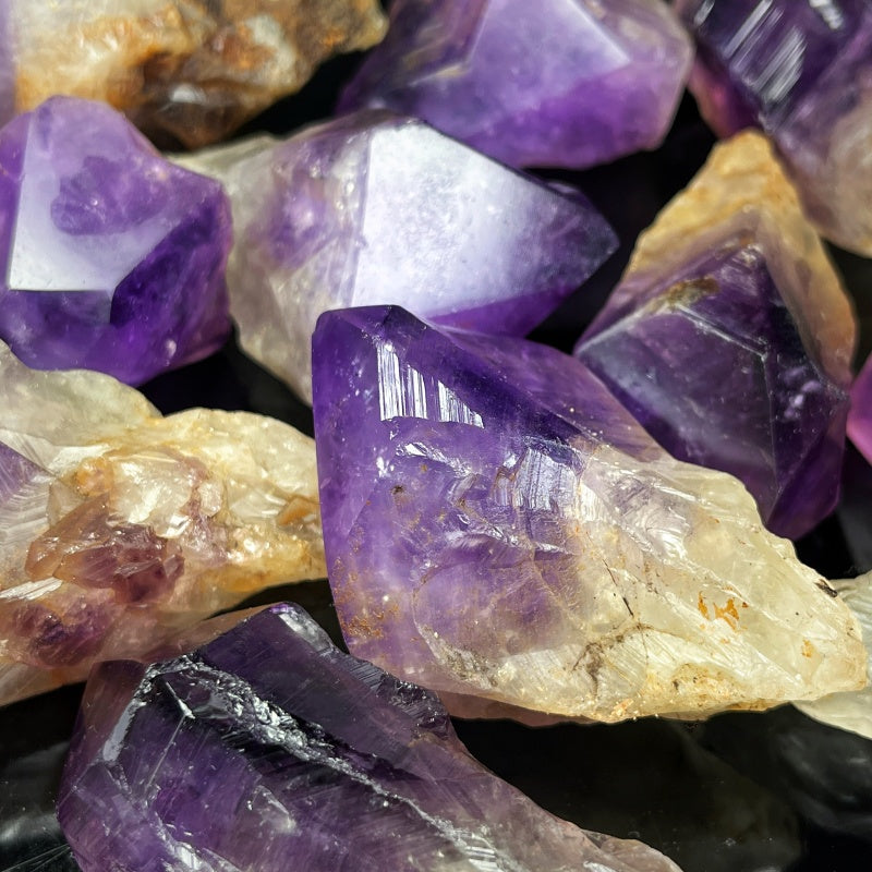 Natural  Purple Crystal Primitive Stone Scepter Heal ing Gemstone Home Decor