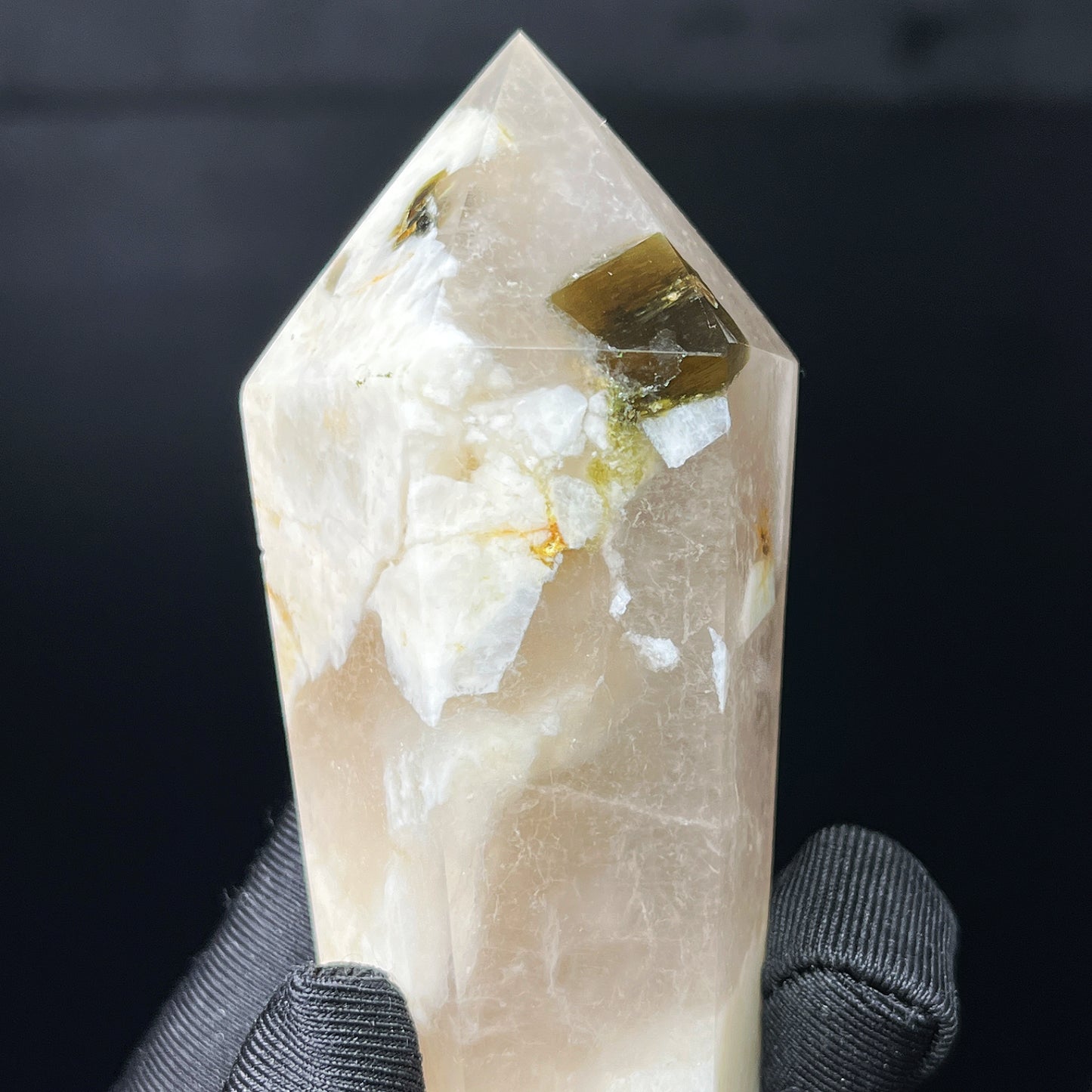 Natural Green tourmaline blue moonstone scepter Heal ing Gemstone Home Decor