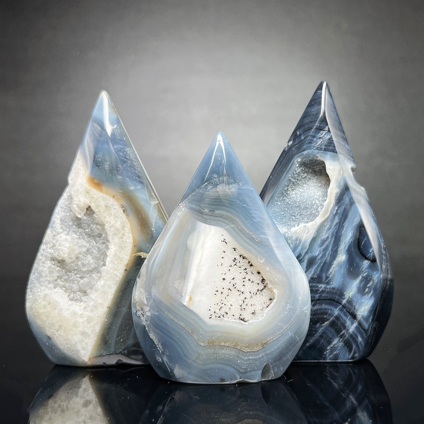 Natural Grey wrapped agate ornament Heal ing Gemstone Home Decor