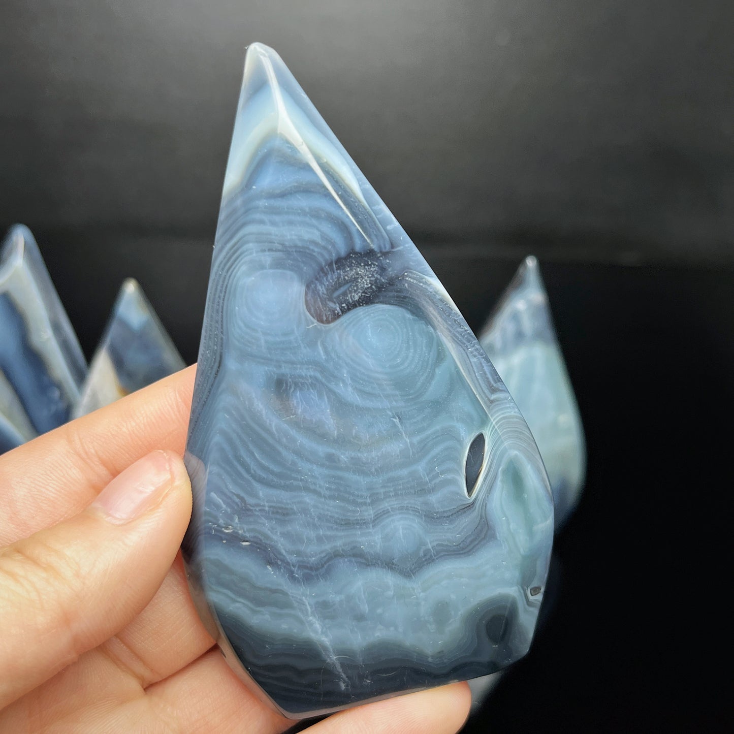 Natural Grey wrapped agate ornament Heal ing Gemstone Home Decor