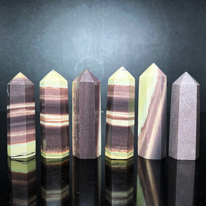 Natural Purple robe jade single pointed pillar Heal ing Gemstone Home Decor