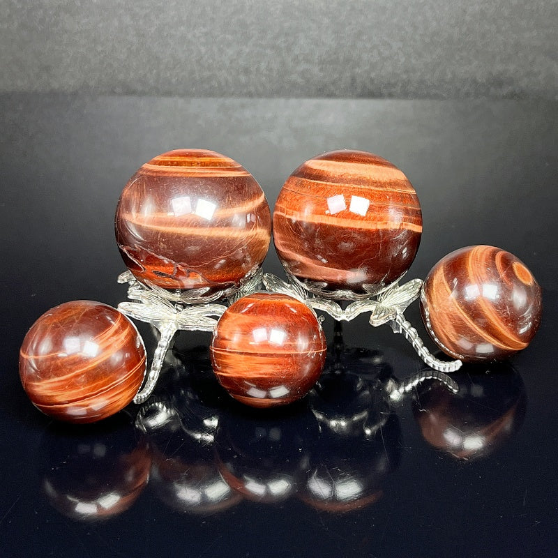 Natural Red Tiger Eye Stone Ball Heal ing Gemstone Home Decor