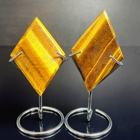 Natural Yellow tiger eye diamond shaped piece Heal ing Gemstone Home Decor