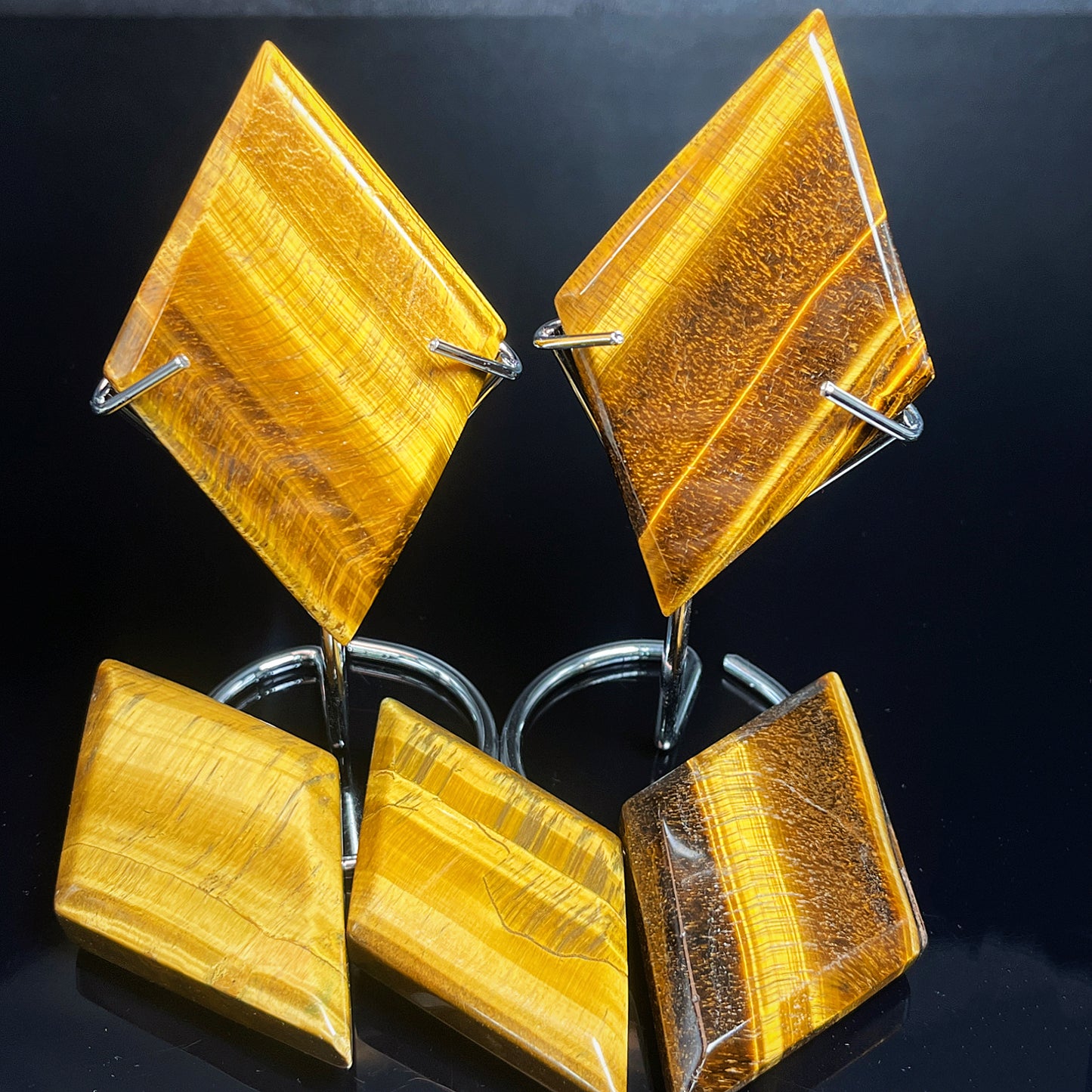 Natural Yellow tiger eye diamond shaped piece Heal ing Gemstone Home Decor