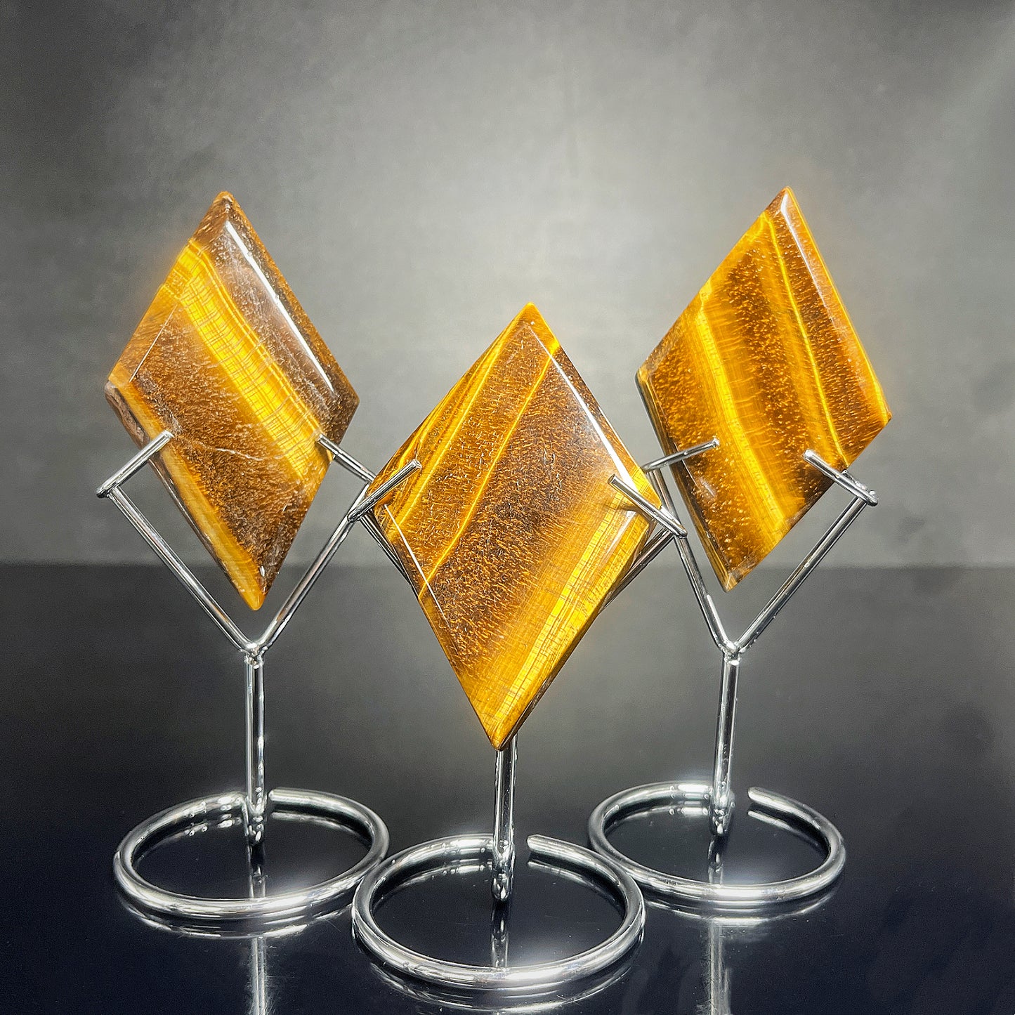 Natural Yellow tiger eye diamond shaped piece Heal ing Gemstone Home Decor
