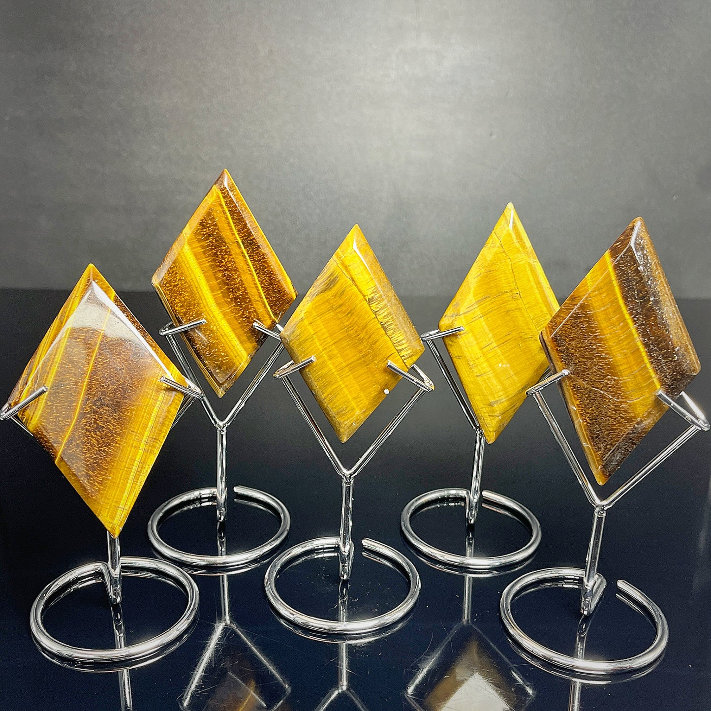 Natural Yellow tiger eye diamond shaped piece Heal ing Gemstone Home Decor