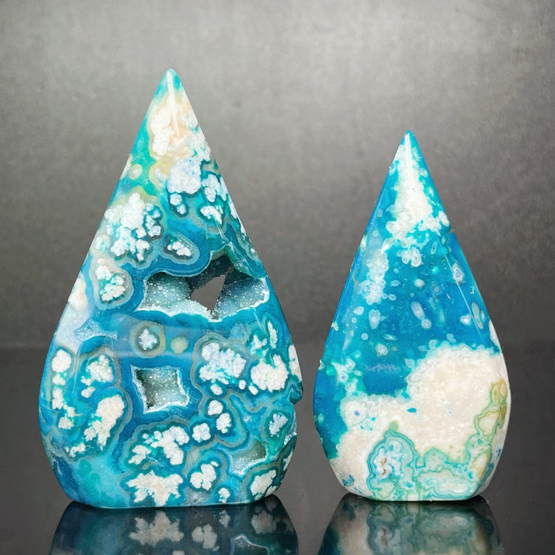 Blue Sakura Agate Crystal Cave Sculpture