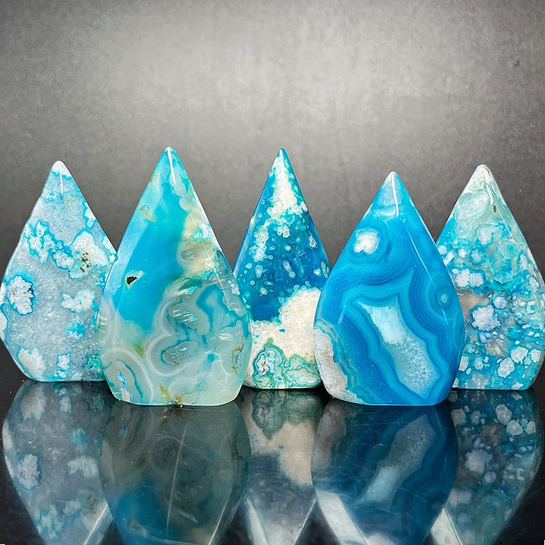Blue Sakura Agate Crystal Cave Sculpture