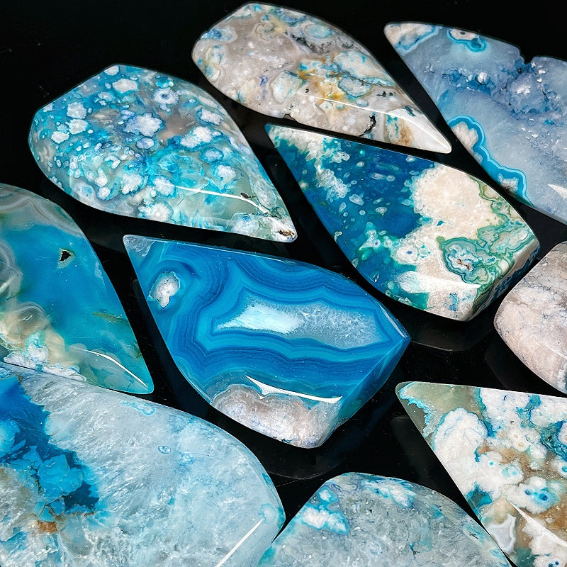 Blue Sakura Agate Crystal Cave Sculpture