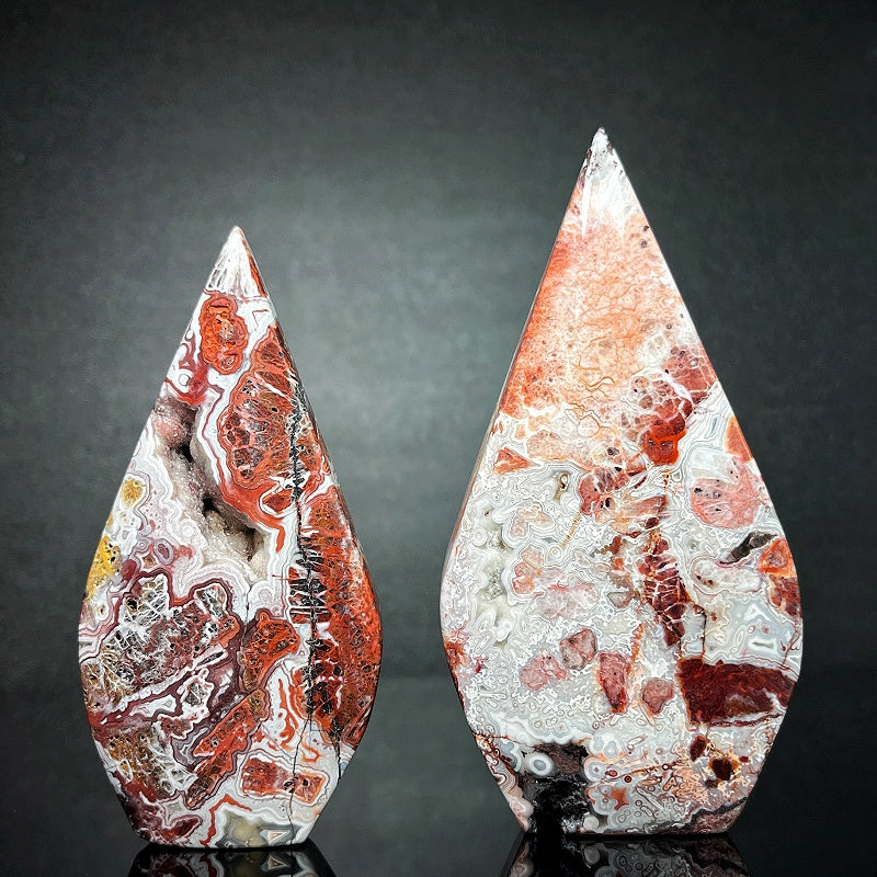 Natural Red patterned Mexican agate ornament Heal ing Gemstone Home Decor