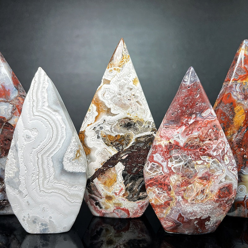 Natural Red patterned Mexican agate ornament Heal ing Gemstone Home Decor