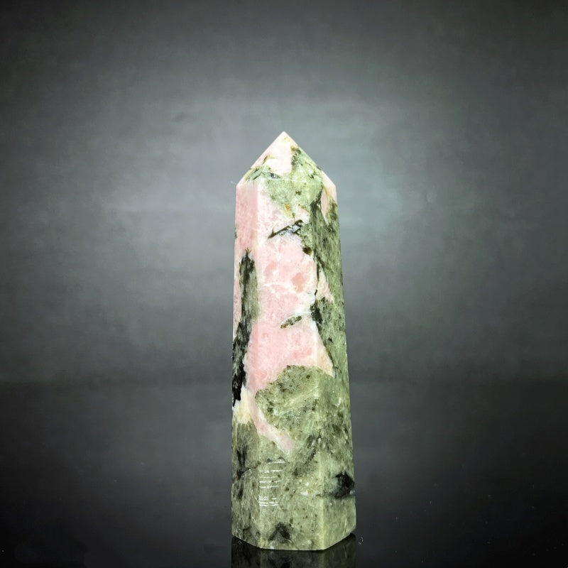 Natural Pink green Australian Treasure single pointed pillar Heal ing Gemstone Home Decor