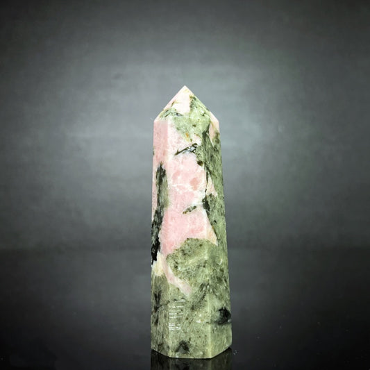 Natural Pink green Australian Treasure single pointed pillar Heal ing Gemstone Home Decor
