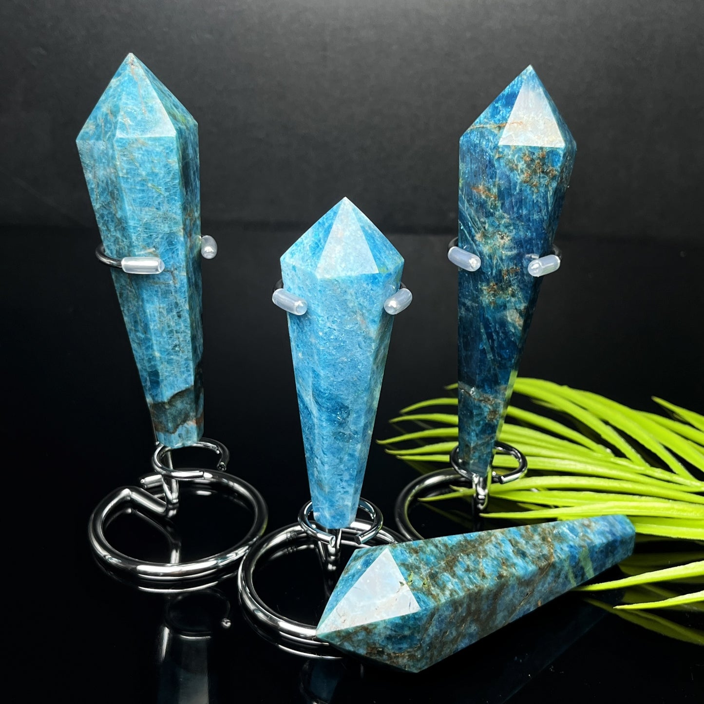 Natural Blue phosphorus glow scepter Heal ing Gemstone Home Decor
