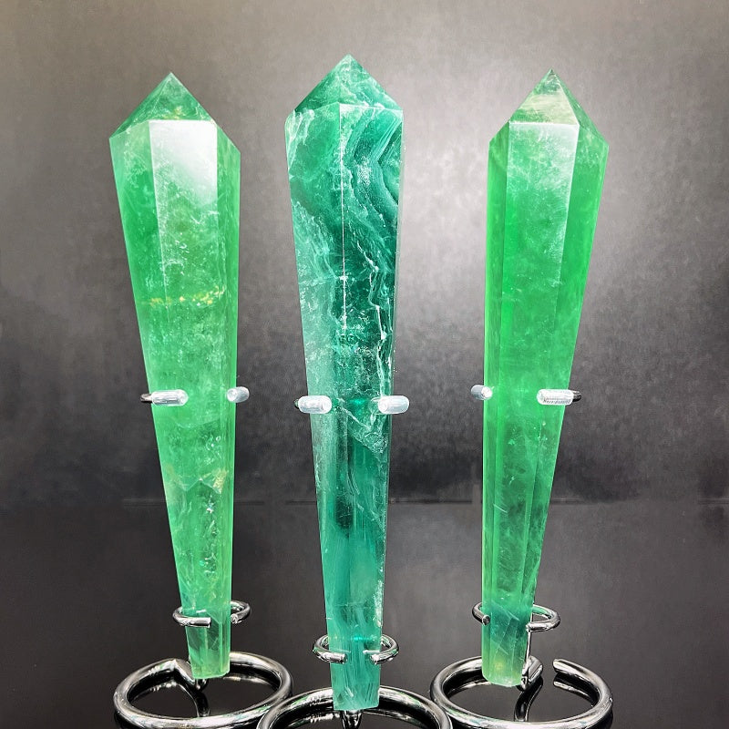 Natural Blue green fluorite scepter Heal ing Gemstone Home Decor