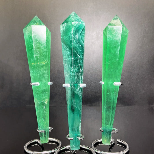 Natural Blue green fluorite scepter Heal ing Gemstone Home Decor
